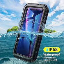 Load image into Gallery viewer, Beasyjoy for iPhone XR Metal Case, Waterproof Heavy Duty Case with Built-in Screen Protector, Full Body Protective Shockproof Tough Rugged Military Grade Defender Outdoor Case(Black)
