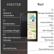 Load image into Gallery viewer, Ekster Wallet Tracker Card | Small Credit Card-Sized Device with Bluetooth Technology | Solar-Powered Wallet Finder Tracker | Voice-Control &amp; Selfie Mode
