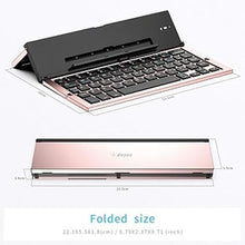Load image into Gallery viewer, Geyes Bluetooth Keyboard Foldable Portable Folding Travel Keyboard for iPhone 15 Pro Plus/Xs/max/x/14/13 /12/11 /iPad/iPad Mini 4, Samsung Android Tablet Smart Phone (Rose Gold)
