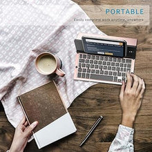 Load image into Gallery viewer, Geyes Bluetooth Keyboard Foldable Portable Folding Travel Keyboard for iPhone 15 Pro Plus/Xs/max/x/14/13 /12/11 /iPad/iPad Mini 4, Samsung Android Tablet Smart Phone (Rose Gold)
