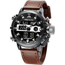 Load image into Gallery viewer, MEGALITH Mens Watches Waterproof Digital Military Sport Tactical Multifunction Heavy Duty Led Rugged Watch for Men, Alarm Stopwatch, Nylon/Leather Strap
