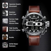 Load image into Gallery viewer, MEGALITH Mens Watches Waterproof Digital Military Sport Tactical Multifunction Heavy Duty Led Rugged Watch for Men, Alarm Stopwatch, Nylon/Leather Strap

