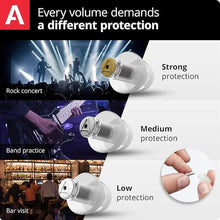 Load image into Gallery viewer, Alpine MusicSafe Pro - High Fidelity Earplugs for Musicians - 3 Interchangeable Premium Filter Sets: 16, 19 &amp; 22 dB - Professional Musician Hearing Protection - Transparent
