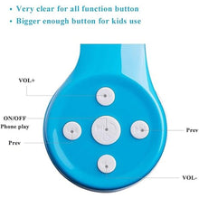 Load image into Gallery viewer, Kids Wireless Headphones, 5 Button Easy Use Bluetooth Toddler Headphones 93db Volume Limited Foldable with Built-in Mic for Cell Phones TV Tablet School Network Boys Girls (Light Blue)
