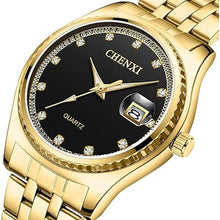 Load image into Gallery viewer, MASTOP Couple Watches Dress Wrist Watch Golden Watch Men Women Stainless Steel Waterproof Quartz Watch
