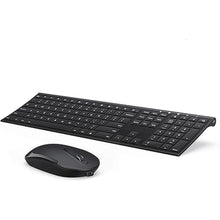 Load image into Gallery viewer, Wireless Keyboard and Mouse, Vssoplor 2.4GHz Rechargeable Compact Quiet Full-Size Keyboard and Mouse Combo with Nano USB Receiver for Windows, Laptop, PC, Notebook-Black
