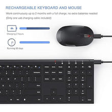 Load image into Gallery viewer, Wireless Keyboard and Mouse, Vssoplor 2.4GHz Rechargeable Compact Quiet Full-Size Keyboard and Mouse Combo with Nano USB Receiver for Windows, Laptop, PC, Notebook-Black
