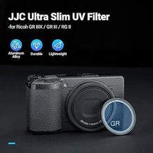 Load image into Gallery viewer, JJC UV Protective Filter for Ricoh GR IIIx GR IIIx HDF GR3X HDF GR III GR III HDF GR3 HDF &amp; GR II GR2, 19 Layers Mulit-Coated Ultra Slim UV Ultraviolet Filter with Filter Case
