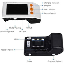 Load image into Gallery viewer, Eyoyo Digital Magnifier Portable Electronic Video Magnifier Reading Aids 3.5 Inch LCD Screen for Low Vision 2x-25x Zoom Foldable Handle
