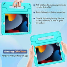 Load image into Gallery viewer, LTROP Kids Case for iPad 9th/ 8th/ 7th Generation (2021/2020/ 2019), iPad 10.2 Case, Shockproof Handle Stand Kids Case for iPad 9/8/ 7 Generation 10.2 Inch - Turquoise
