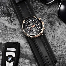 Load image into Gallery viewer, BENYAR Mens Watches Chronograph Date Waterproof Sports Watches Leather Strap Business Wrist Watches
