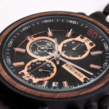Load image into Gallery viewer, BOBO BIRD S18-1 Personalized Engraved Wood Watch Customized Wooden Watches for Husband Boyfriend Birthday Anniversary
