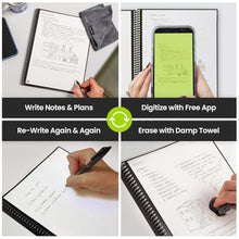 Load image into Gallery viewer, Rocketbook Fusion Reusable Undated Productivity Planner, Letter Size 8.5x11, Gray - Goals, Monthly and Weekly Calendar, Daily To-do List, Lined and Dotted Notes Pages
