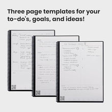 Load image into Gallery viewer, Rocketbook Fusion Reusable Undated Productivity Planner, Letter Size 8.5x11, Gray - Goals, Monthly and Weekly Calendar, Daily To-do List, Lined and Dotted Notes Pages
