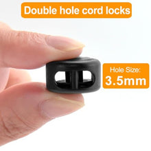 Load image into Gallery viewer, RJ-Sport Heavy Duty Cord Locks - Double Hole Drawstring Stopper Fastener for No Tie Shoelaces and More
