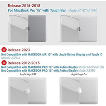 Load image into Gallery viewer, IBENZER Compatible with MacBook Pro 15 Inch Case 2019 2018 2017 2016 A1990 A1707, Plastic Hard Shell Case with Keyboard Cover for Mac Pro 15 Touch Bar, Crystal Clear, T15CYCL+1B
