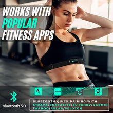 Load image into Gallery viewer, Powr Labs Bluetooth and ANT+ Heart Rate Monitor Chest Strap - Compatible with Polar, Garmin, Peloton, Wahoo
