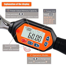 Load image into Gallery viewer, 4th Gen Mini Digital Torque Wrench - 3/8-inch Drive with Buzzer &amp; LED, 1.8-60 Nm (1.33-44.25 ft-lbs), High Precision Electronic Tool for Bike &amp; Car Repairs, Calibrated for Superior Performance
