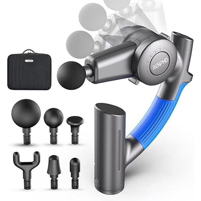 RENPHO R4 Massage Gun with Adjustable Arm, FSA and HSA Eligible Back Massager for Athletes, Portable Deep Tissue Percussion Muscle Tool with Carry Case, Gifts for Men and Women