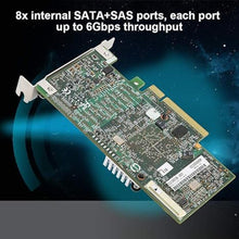 Load image into Gallery viewer, ASHATA SAS Controller Card, 8-Port SATA+SAS Ports Expansion Card, 9267-8i 2208 6Gb/s 512MB PCI-E 2.0 8Port SATA/SAS RAID0/1/10 Controller Card Low Baffle
