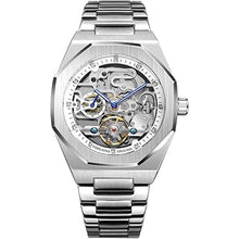 Load image into Gallery viewer, FANMIS Classic Mens Skeleton Automatic Mechanical Watches Luxury Carving Flower Craft Watch with Stainless Steel Waterproof Bracelet Wrist Watch
