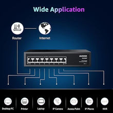 Load image into Gallery viewer, 8 Port Gigabit PoE Switch, 8 Port PoE 120W, Gigabit Ethernet Unmanaged Network Switch, Plug and Play, Sturdy Metal Housing, Traffic Optimization

