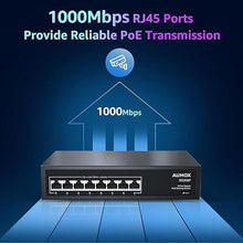 Load image into Gallery viewer, 8 Port Gigabit PoE Switch, 8 Port PoE 120W, Gigabit Ethernet Unmanaged Network Switch, Plug and Play, Sturdy Metal Housing, Traffic Optimization
