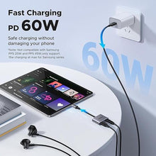 Load image into Gallery viewer, UGREEN USB C to 3.5mm Headphone and Charger Adapter 2 in 1 Type C to Aux Audio Jack with PD 60W Fast Charging Dongle for Headphone Earbud Compatible with Samsung S25 Ultra iPad Pro Switch 2

