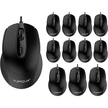 Load image into Gallery viewer, Computer Mouse Wired 12 Pack, USB Mouse PC Mice Bulk with Cord, Office Home Classroom Silent USB Optical Corded Mouse with 2 Adjustable DPI, for PC Desktop Computer Mac Laptop
