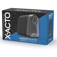 Load image into Gallery viewer, X-ACTO Pencil Sharpener, Mighty Mite Electric Pencil Sharpener with Pencil Saver, SafeStart Motor, Small Pencil Sharpener Perfect for Teacher and Homeschooling Supplies, Black, 1 Count
