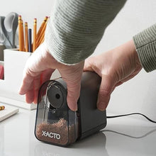 Load image into Gallery viewer, X-ACTO Pencil Sharpener, Mighty Mite Electric Pencil Sharpener with Pencil Saver, SafeStart Motor, Small Pencil Sharpener Perfect for Teacher and Homeschooling Supplies, Black, 1 Count
