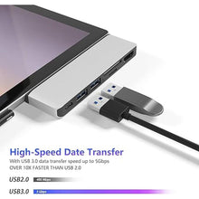 Load image into Gallery viewer, Surface Pro 7 USB C Hub, 6-in-2 Aluminum Surface Pro 2019 Dock with 4K HDMI Adapter+ USB C Audio &amp; Data Transfer Port +2 USB 3.0+SD/TF Card Reader, Converter Combo Adaptor for Microsoft Surface Pro 7
