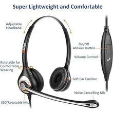 Load image into Gallery viewer, Cell Phone Headset with Microphone Noise Cancelling &amp; Call Controls, 3.5mm Computer Headphones for Samsung PC Business Skype Softphone Call Center Office, Clear Chat, Ultra Comfort
