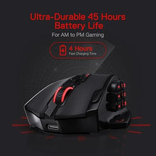 Load image into Gallery viewer, Redragon M913 Impact Elite Wireless Gaming Mouse, 16000 DPI Wired/Wireless RGB Mouse with 16 Programmable Buttons, 45 Hr Battery and Pro Optical Sensor, 12 Side Buttons MMO Mous
