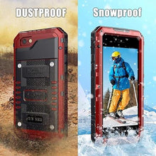 Load image into Gallery viewer, Mitywah Waterproof Case for iPhone SE 2020, Heavy Duty Military Grade Armor Metal Case, Full Body Protective Shockproof Dustproof Strong Rugged Thick Case for iPhone SE2, Red
