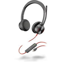 Load image into Gallery viewer, Plantronics Poly - Blackwire 8225 Wired Headset with Boom Mic Dual-Ear (Stereo) Computer Headset - USB-C to Connect to Your PC/Mac - Active Noise Canceling - Works with Teams, Zoom &amp; More
