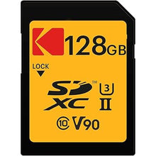 Load image into Gallery viewer, Kodak 128GB UHS-II U3 V90 Ultra Pro SDXC Memory Card - Up to 3000MB/s Read Speed and 270MB/s Write Speed
