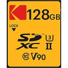 Load image into Gallery viewer, Kodak 128GB UHS-II U3 V90 Ultra Pro SDXC Memory Card - Up to 3000MB/s Read Speed and 270MB/s Write Speed
