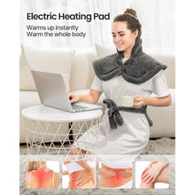 Load image into Gallery viewer, RENPHO Heating Pad for Back Pain Relief, Mothers Day &amp; Birthday Gifts for Mom Dad Women Men Her Him, FSA HSA Eligible, Neck and Shoulder Heat Pad, Fast Heating, 24"x33", ETL Certified, Gray
