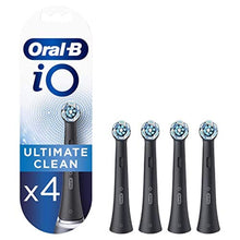 Load image into Gallery viewer, Oral-B iO Ultimate Clean Electric Toothbrush Head, Twisted &amp; Angled Bristles for Deeper Plaque Removal, Pack of 4, Suitable for Mailbox, Black
