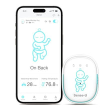 Load image into Gallery viewer, Sense-U Pro Baby Movement Monitor with Arousal Vibration, Movement/Rollover/Overheating Alerts, Audible &amp; App Notifications, Easy Clip-On Design, Smart Sleep Monitor, FSA/HSA Eligible

