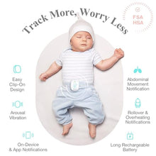 Load image into Gallery viewer, Sense-U Pro Baby Movement Monitor with Arousal Vibration, Movement/Rollover/Overheating Alerts, Audible &amp; App Notifications, Easy Clip-On Design, Smart Sleep Monitor, FSA/HSA Eligible
