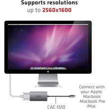 Load image into Gallery viewer, Club3D CAC-1510-A USB Type C to Dual Link DVI-D Cable Adapter Support 3840x2160@30hz, 2560x1600@60Hz HDCP Off for Apple Cinema Displays M/F
