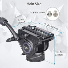 Load image into Gallery viewer, Heavy Duty Tripod Fluid Head-INNOREL F80 Drag Pan Cameras Video Fluid Head with 1/4 and 3/8 in Screws Sliding Plate CNC Professional Panoramic Max Load 24.5lb/12kg for DSLR Camcorders Shooting Film
