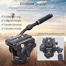 Load image into Gallery viewer, Heavy Duty Tripod Fluid Head-INNOREL F80 Drag Pan Cameras Video Fluid Head with 1/4 and 3/8 in Screws Sliding Plate CNC Professional Panoramic Max Load 24.5lb/12kg for DSLR Camcorders Shooting Film
