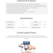Load image into Gallery viewer, Waveshare UPS HAT for Raspberry Pi 4B, 5V Uninterruptible Power Supply Charge and Power Output at The Same Time
