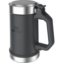 Load image into Gallery viewer, Stanley Classic Bottle Opener Beer Stein 24 oz | Flip Up Lid and Heavy Duty Handle with Built In Bottle Opener | Insulated Stainless Steel Beer Mug | BPA-Free | Hammertone Green
