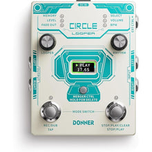 Load image into Gallery viewer, Donner Circle Looper Pedal Drum Machine, 2 in 1 Drum Looper Stereo Guitar Loop Pedals, 40 Slots 160 mins Loop with 110 Drum Grooves, Tap Tempo, Fade Out
