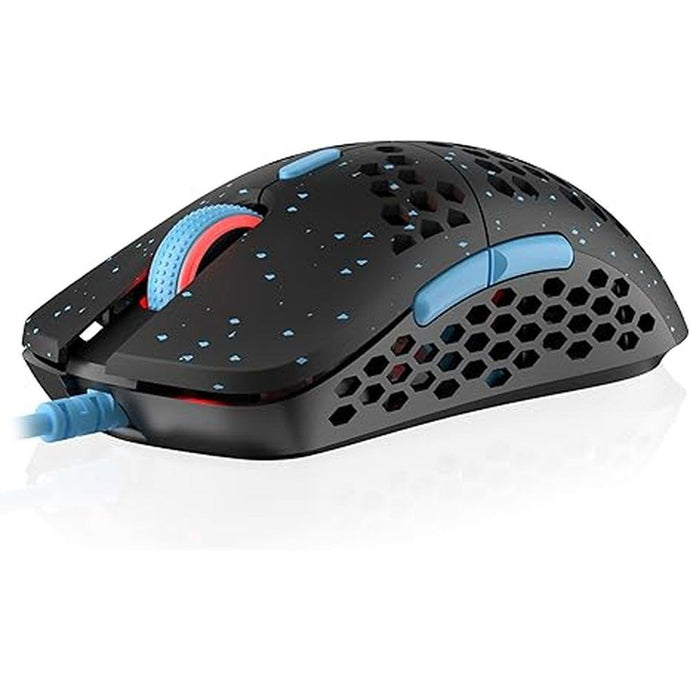 HK Gaming Mira S Ultra Lightweight RGB Gaming Mouse | Honeycomb Shell | 61 Grams | max 12000 cpi | USB Wired | 6 programmable Buttons | On-Board Memory | Anti Slip Grips | Mira-S Blue Phantom