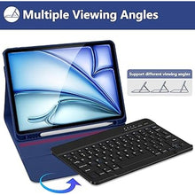 Load image into Gallery viewer, KBCASE for iPad Air 11 inch (M2) 2024 Case with Keyboard, Keyboard Case for iPad Air 5th/4th Generation/for iPad Pro 11 2018, Detachable Bluetooth Keyboard Tablet Case with Pencil Holder(Dark Blue)
